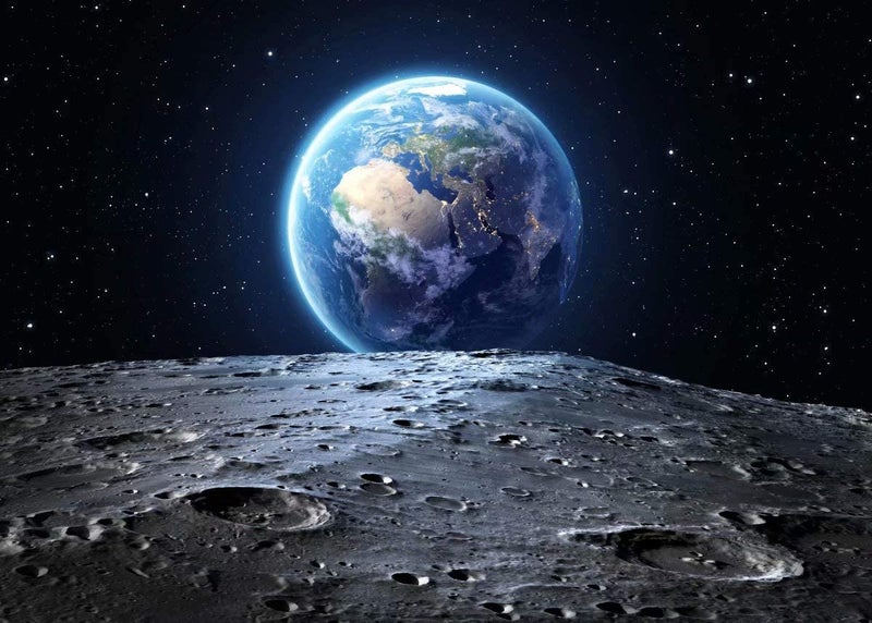 BELECO 7x5ft Fabric Outer Space Backdrop Universe Background Earth Moon Surface Furnished by NASA Planet Stars Photography Backdrop for Birthday Party Decoration Photoshoot Photo Background Props - Image 1